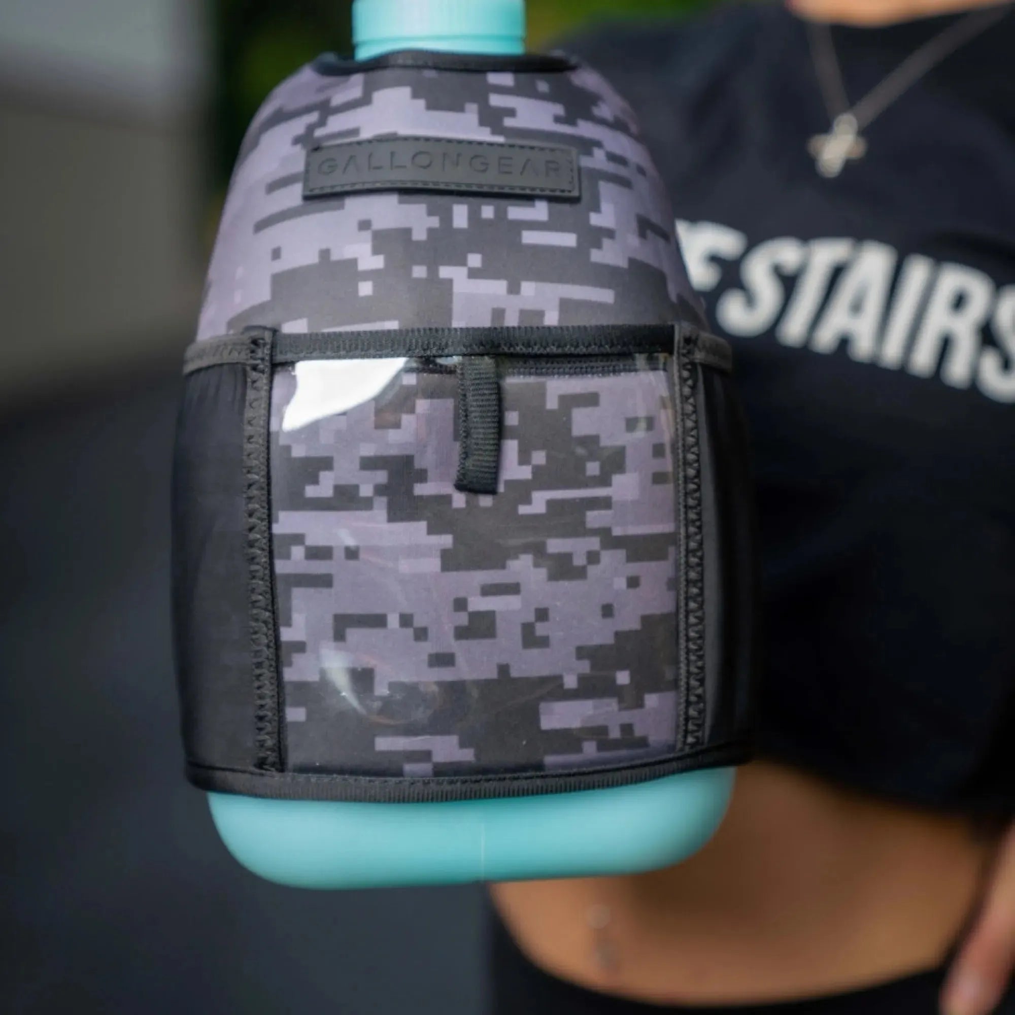 "2025" GALLON GEAR 1 GALLON BOOTY | GYM WATER BOTTLE SLEEVE (DIGITAL CAMO BLACK)