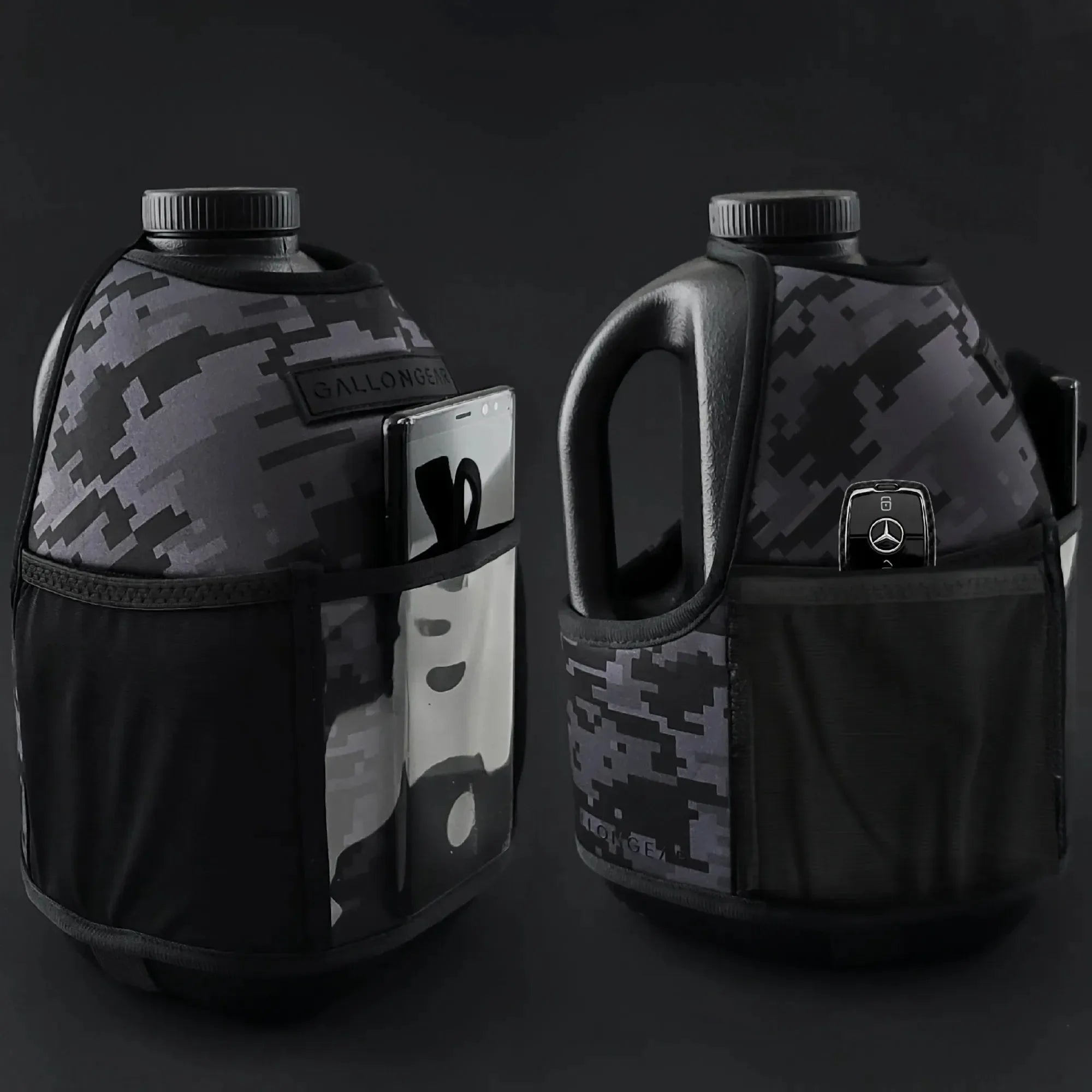 Insulated Gym Sports Sleeve | One Gallon Jug Water Bottle Sleeve | Gallon Gear | Digital Camo Black | Pre-Order