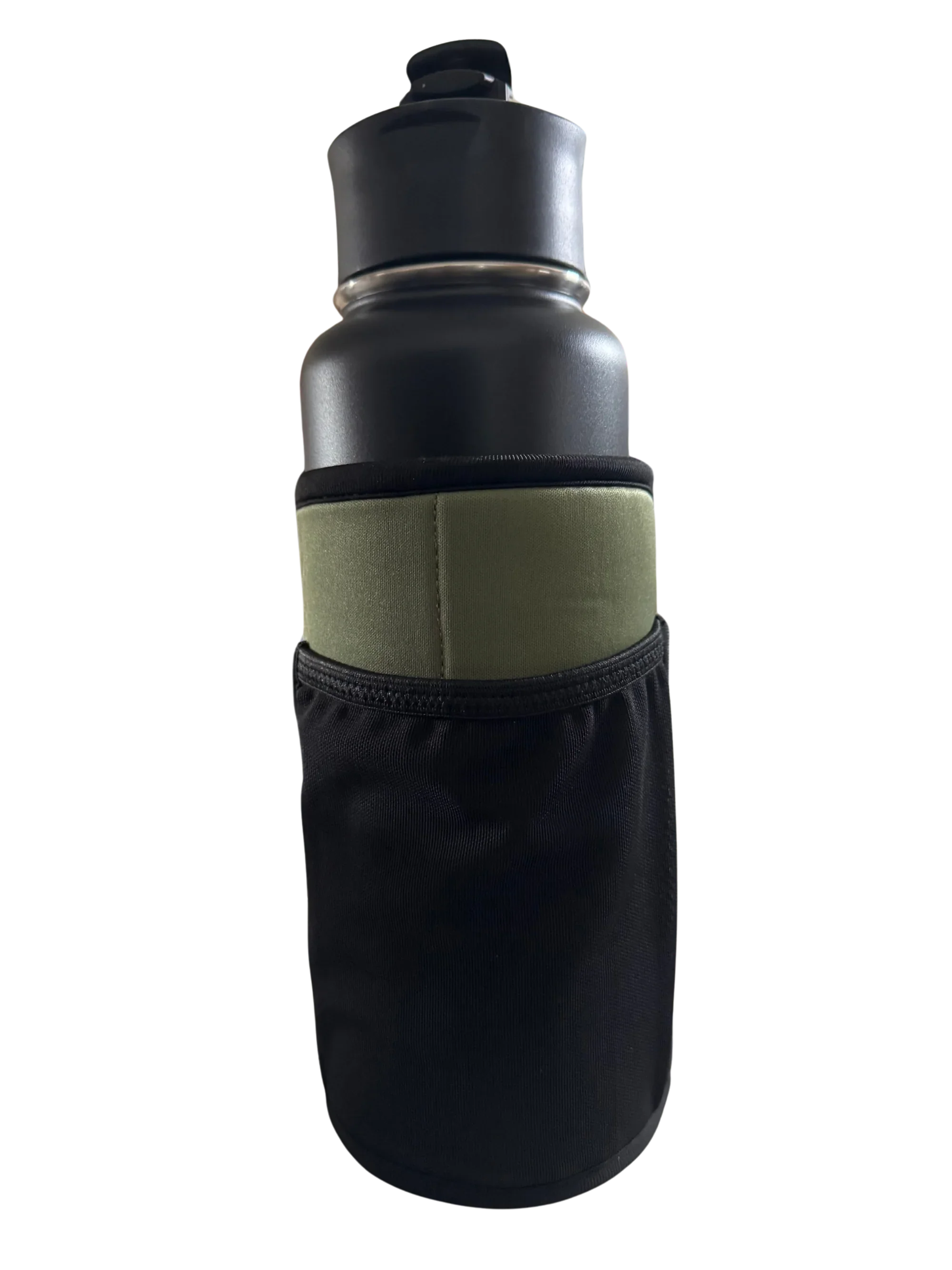 * IN STOCK * 2026 GALLON GEAR STAINLESS STEEL COMBO INSULATED WATER BOTTLE | WITH HANDLE SNAP TOP LID 40 OUNCE | GYM WATER BOTTLE WITH SLEEVE | NEOPRENE SLEEVE WITH CARRYING HANDLE (BLACK BOTTLE OLIVE SLEEVE)