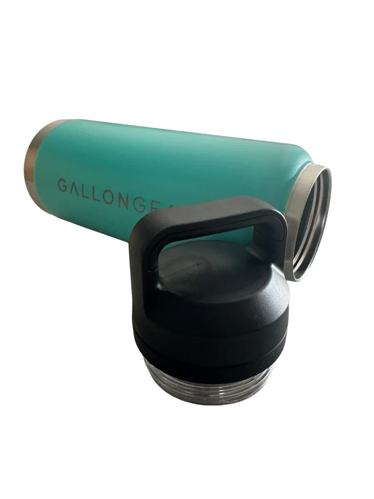 Water Bottle Stainless Steel with Chug Lid 36 Oz | Gallon Gear | Aqua | Hot/Cold
