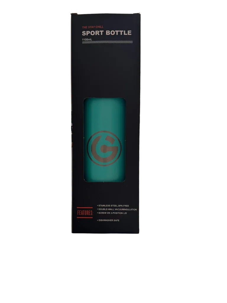 Water Bottle Stainless Steel with Chug Lid 36 Oz | Gallon Gear | Aqua | Hot/Cold