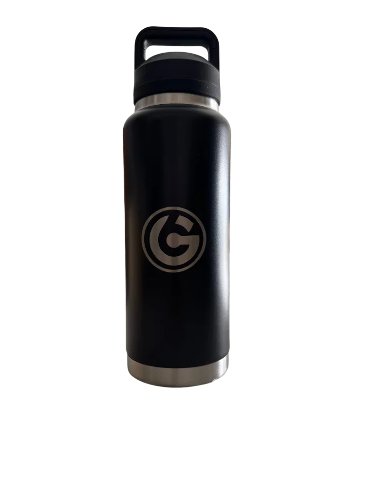 * NEW IN STOCK * 2026 GALLON GEAR STAINLESS STEEL SPORT BOTTLE | INSULATED WATER BOTTLE 36 OUNCE | KEEP COLD FOR 24 HOURS | HOT FOR 12 HOURS (BLACK)