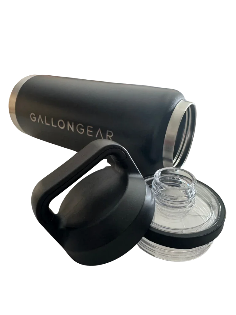 * NEW IN STOCK * 2026 GALLON GEAR STAINLESS STEEL SPORT BOTTLE | INSULATED WATER BOTTLE 36 OUNCE | KEEP COLD FOR 24 HOURS | HOT FOR 12 HOURS (BLACK)