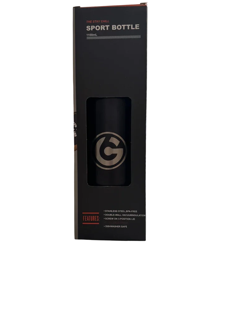 * NEW IN STOCK * 2026 GALLON GEAR STAINLESS STEEL SPORT BOTTLE | INSULATED WATER BOTTLE 36 OUNCE | KEEP COLD FOR 24 HOURS | HOT FOR 12 HOURS (BLACK)