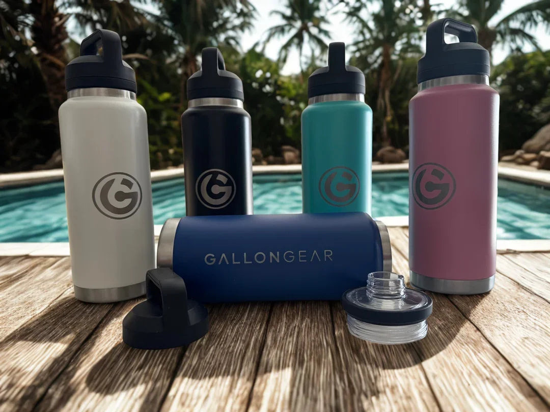 * NEW IN STOCK * 2026 GALLON GEAR STAINLESS STEEL SPORT BOTTLE | INSULATED WATER BOTTLE 36 OUNCE | KEEP COLD FOR 24 HOURS | HOT FOR 12 HOURS (PURE WHITE)