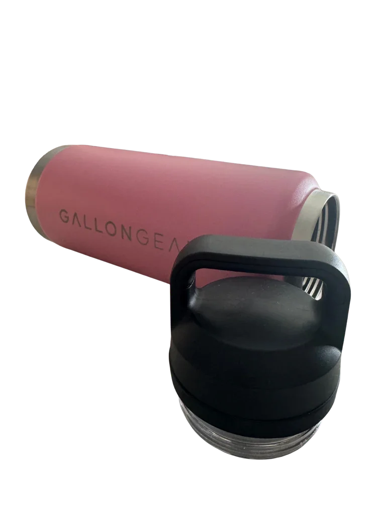 Water Bottle Stainless Steel with Chug Lid 36 Oz | Gallon Gear | Rose | Hot/Cold