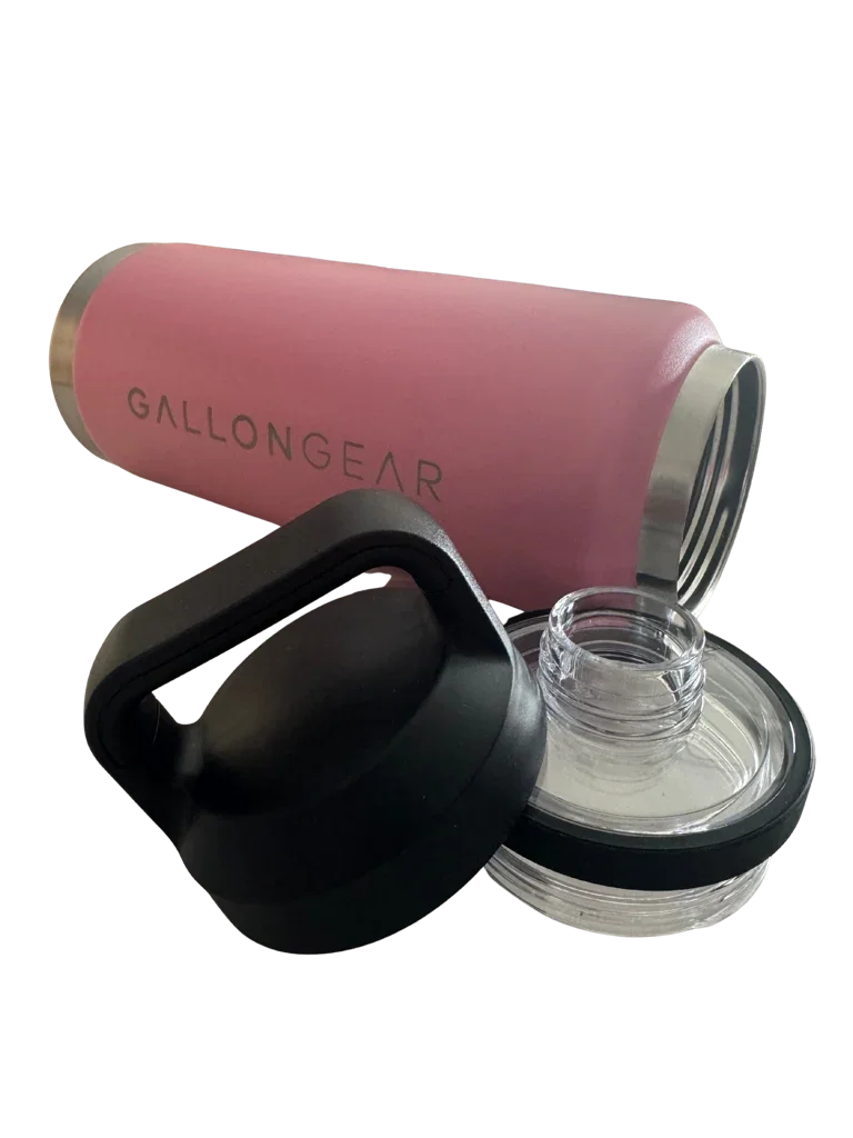 Water Bottle Stainless Steel with Chug Lid 36 Oz | Gallon Gear | Rose | Hot/Cold