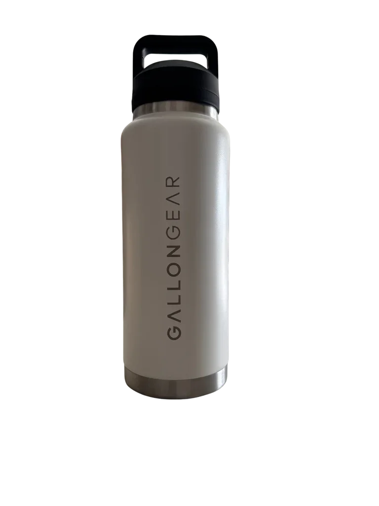 * NEW IN STOCK * 2026 GALLON GEAR STAINLESS STEEL SPORT BOTTLE | INSULATED WATER BOTTLE 36 OUNCE | KEEP COLD FOR 24 HOURS | HOT FOR 12 HOURS (PURE WHITE)