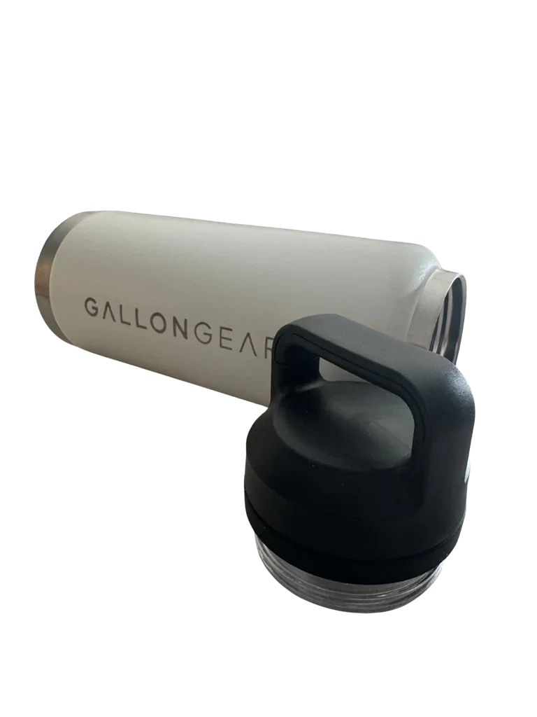 * NEW IN STOCK * 2026 GALLON GEAR STAINLESS STEEL SPORT BOTTLE | INSULATED WATER BOTTLE 36 OUNCE | KEEP COLD FOR 24 HOURS | HOT FOR 12 HOURS (PURE WHITE)