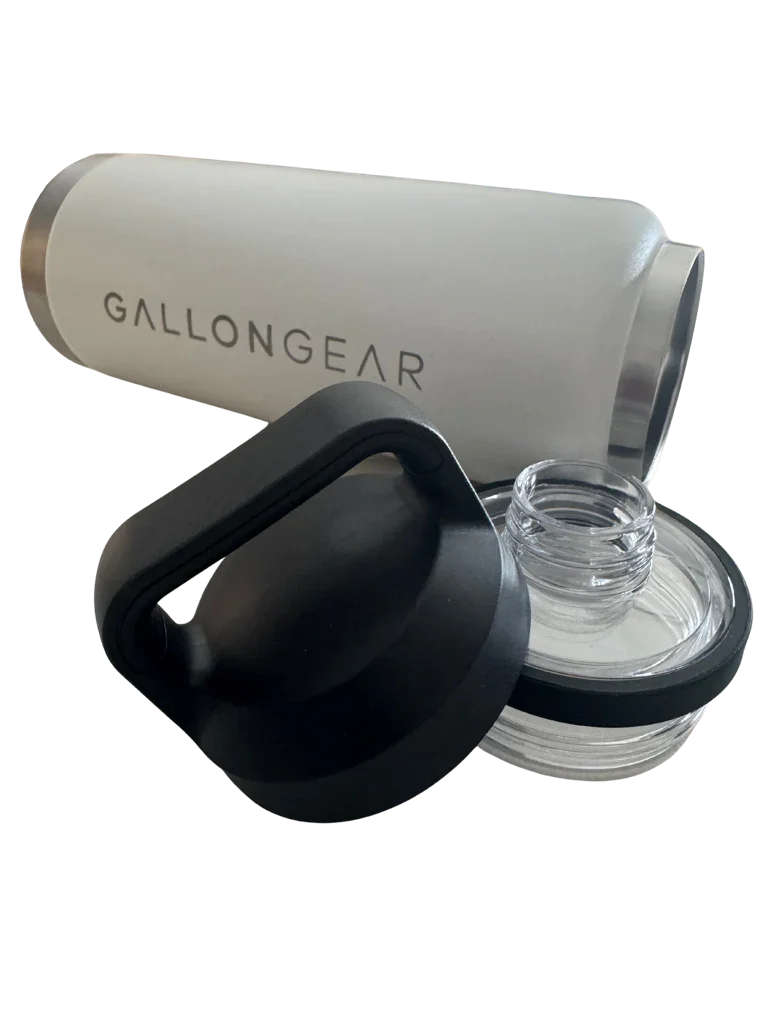 * NEW IN STOCK * 2026 GALLON GEAR STAINLESS STEEL SPORT BOTTLE | INSULATED WATER BOTTLE 36 OUNCE | KEEP COLD FOR 24 HOURS | HOT FOR 12 HOURS (PURE WHITE)