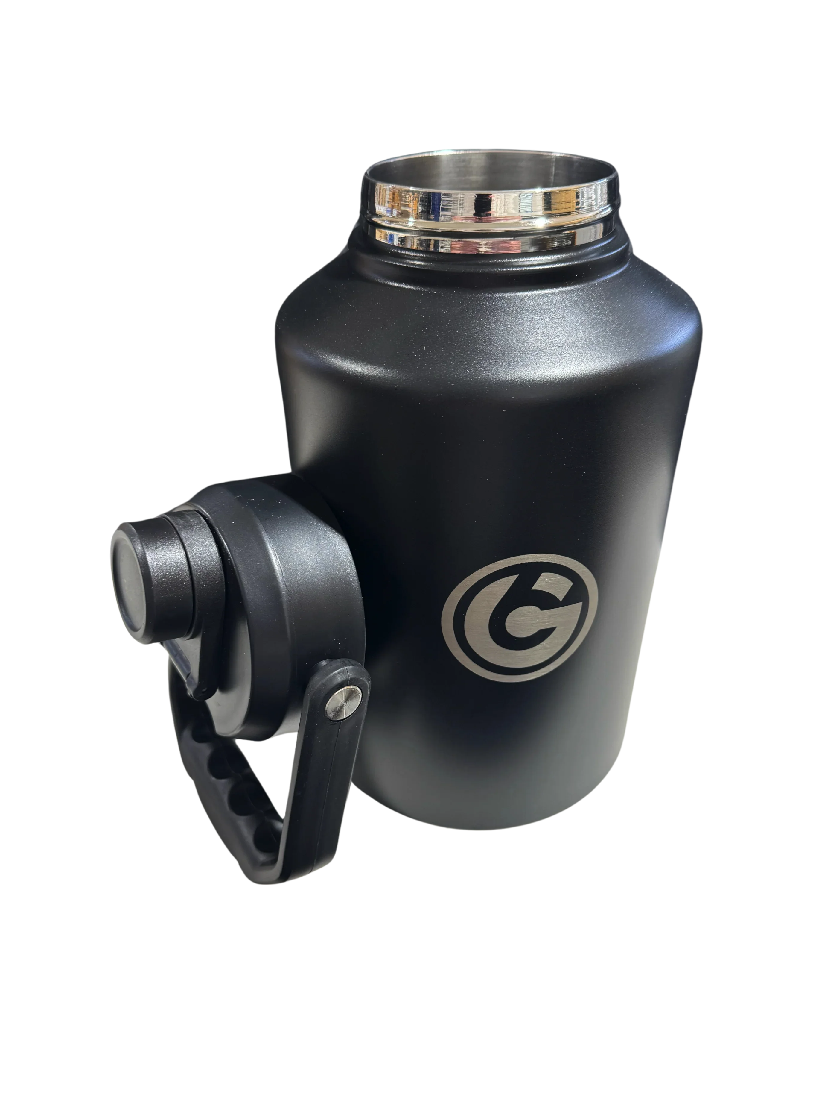 Water Bottle Stainless Steel with Straw 128 Oz | Gallon Gear | Black | Hot/Cold