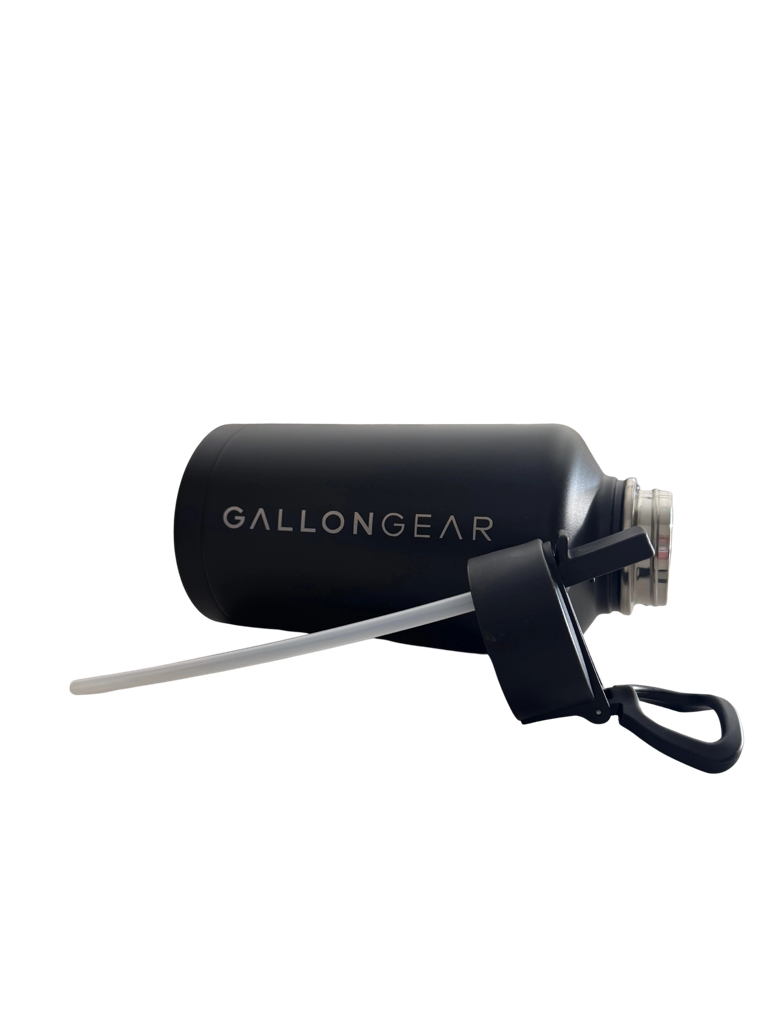 * IN STOCK * 2025 GALLON GEAR STAINLESS STEEL INSULATED WATER BOTTLE 64 OUNCE | KEEP COLD FOR 24 HOURS | HOT FOR 12 HOURS (BLACK)