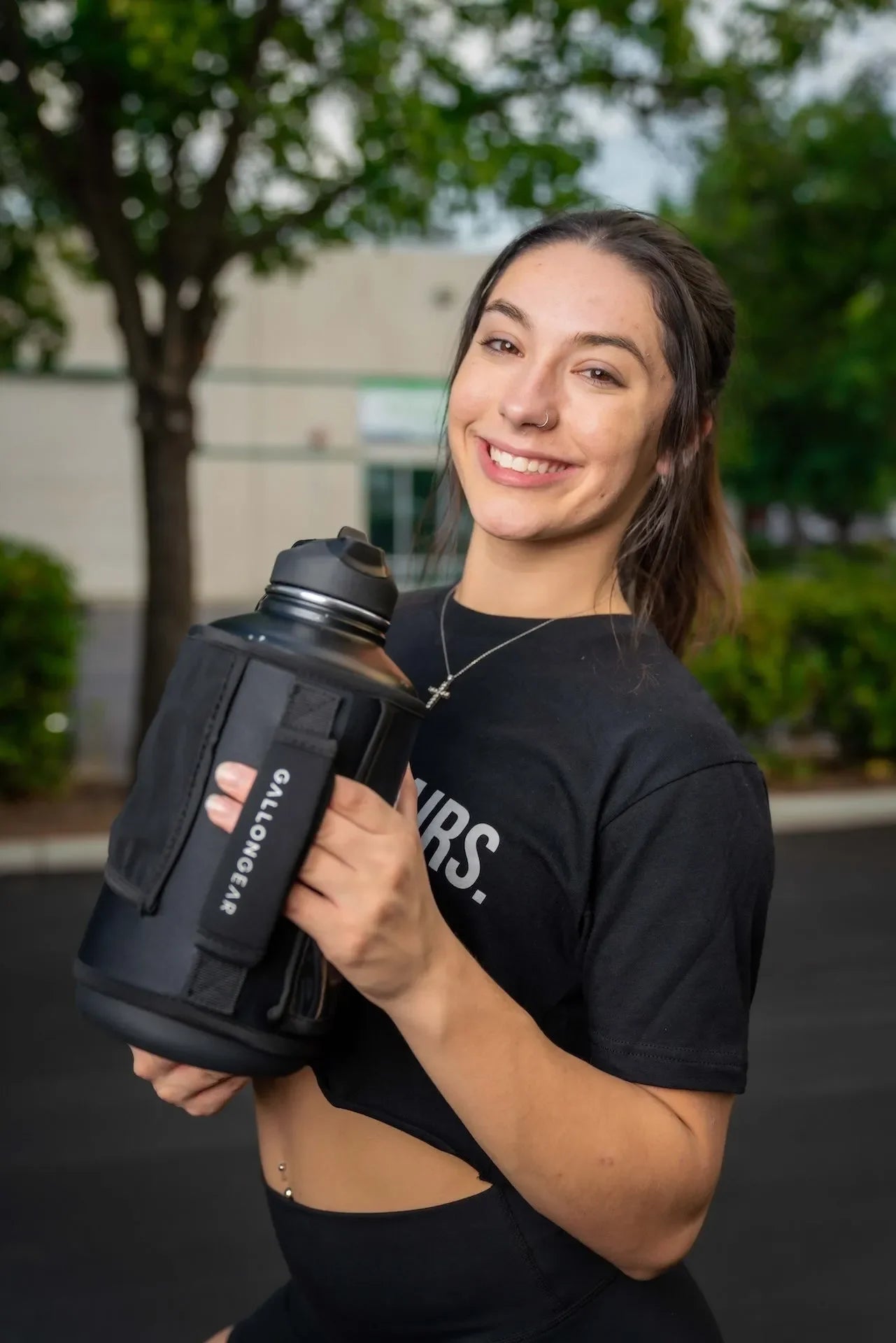 Water Bottle Stainless Steel with Straw 64 Oz | Gallon Gear | White | Hot/Cold