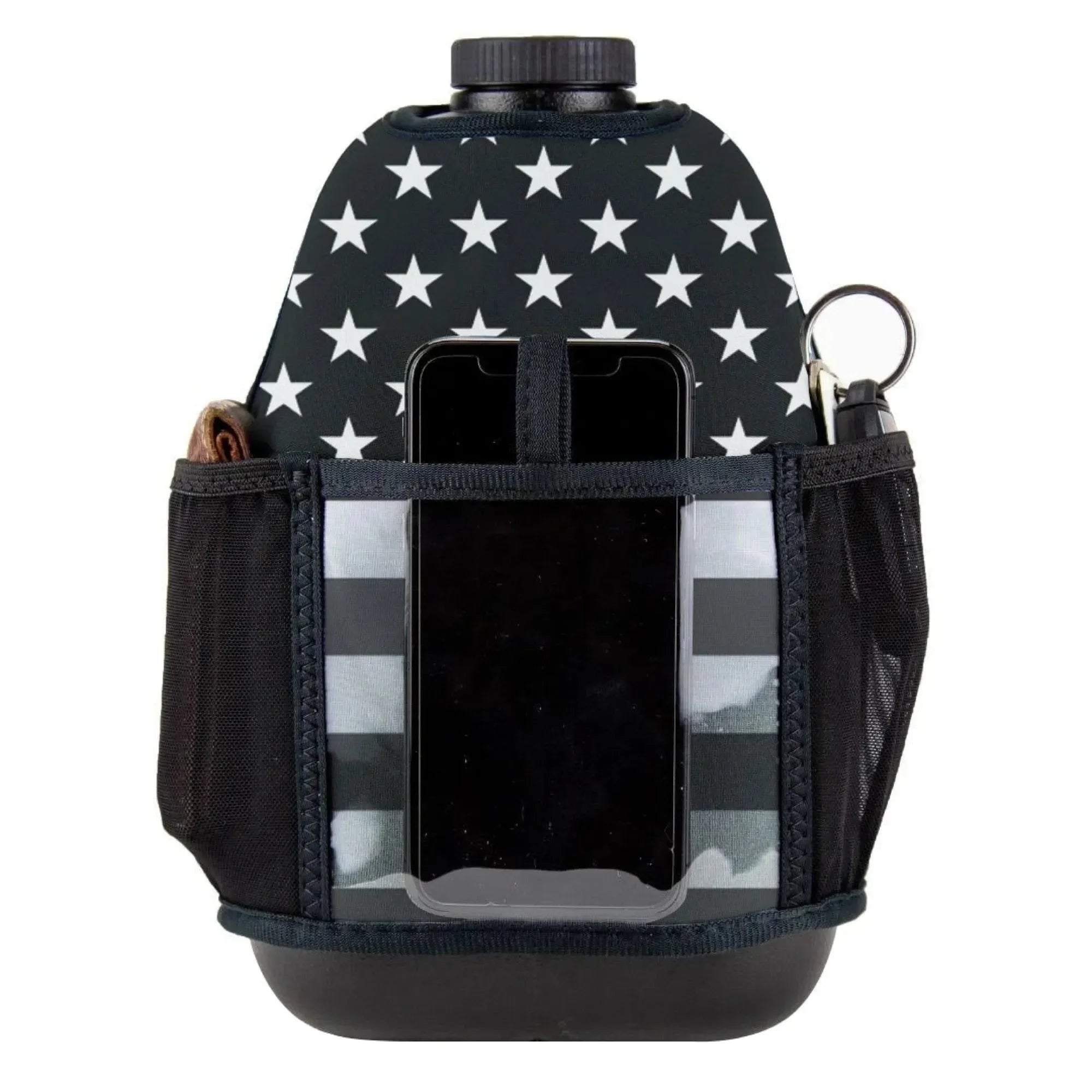 Insulated Gym Sports Sleeve | One Gallon Jug Water Bottle Sleeve | Gallon Gear | Flag USA Black/Grey | Pre-Order