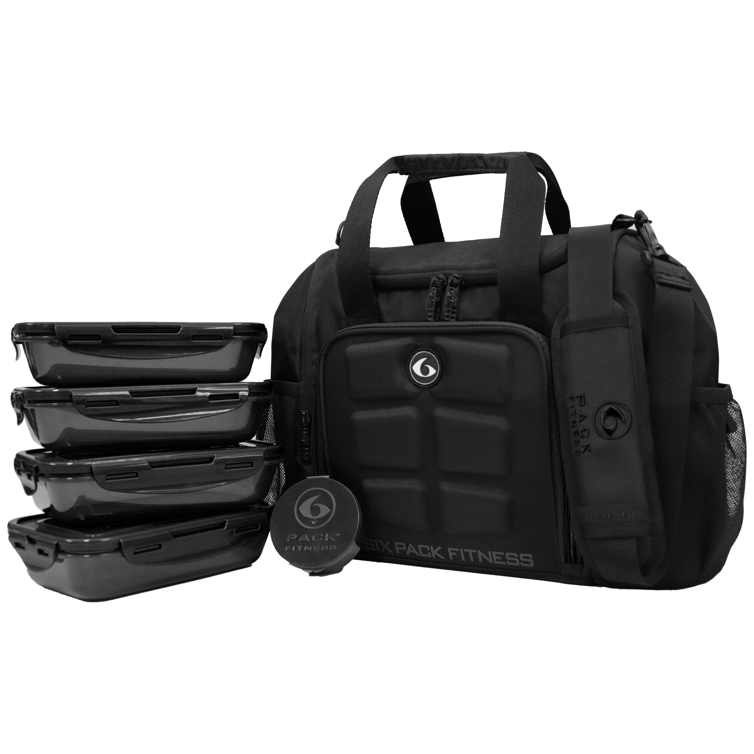 Innovator Mini Meal Prep Management Tote 4 - Meal (Black) - sixpackbags