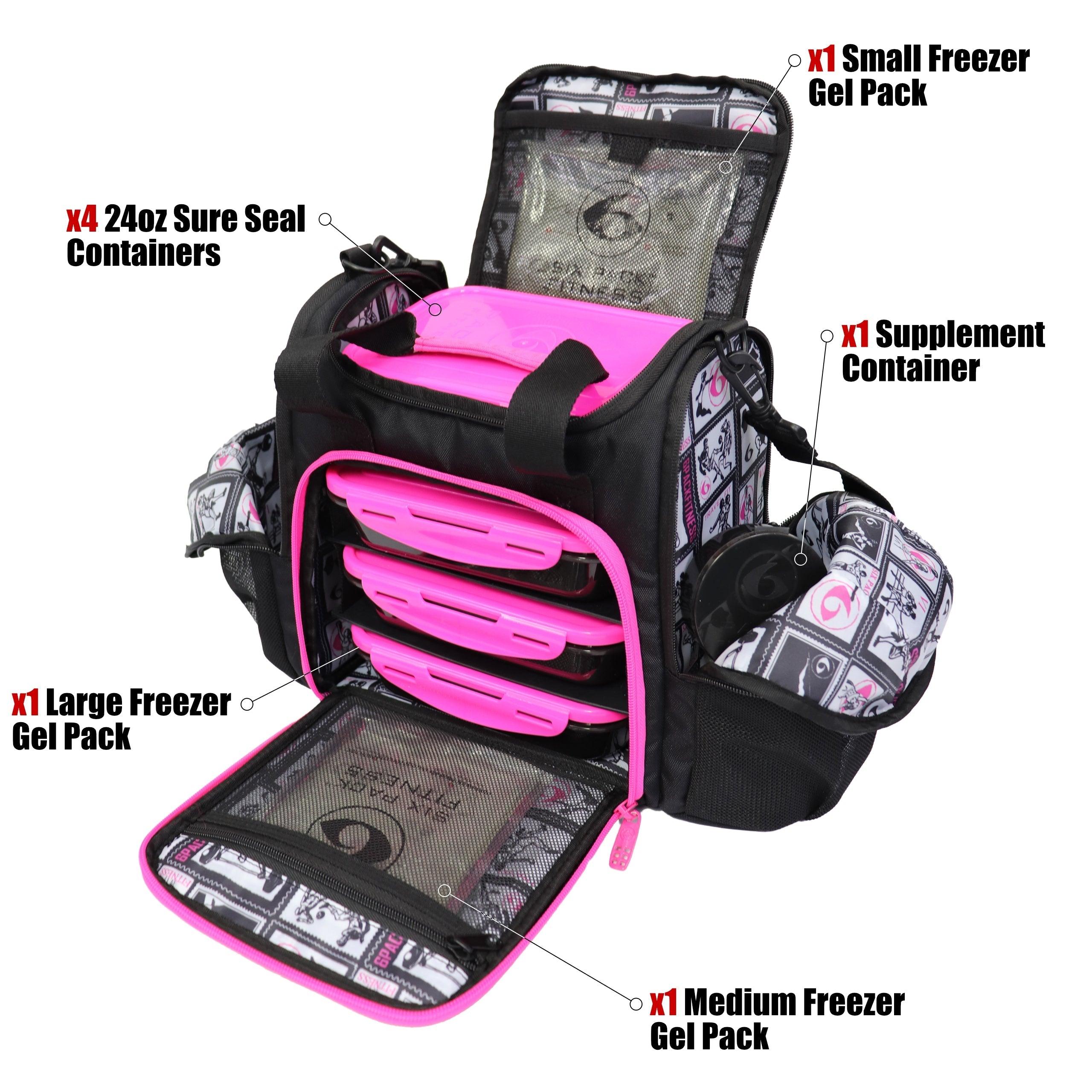 Innovator Mini Meal Prep Management Tote | Black/Pink - sixpackbags