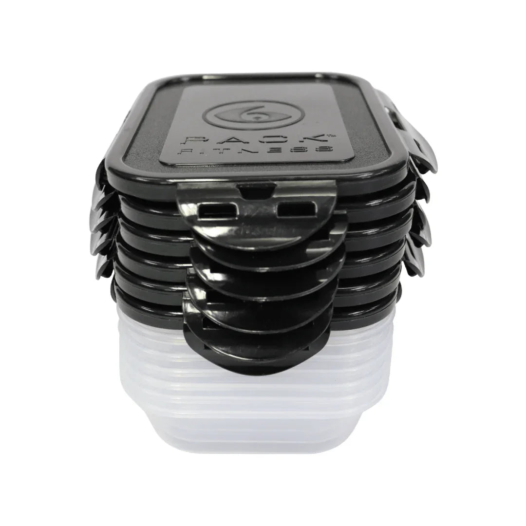 Sure Seal 20 oz. Meal Prep Containers (Set of 6) | Clear/Black - sixpackbags