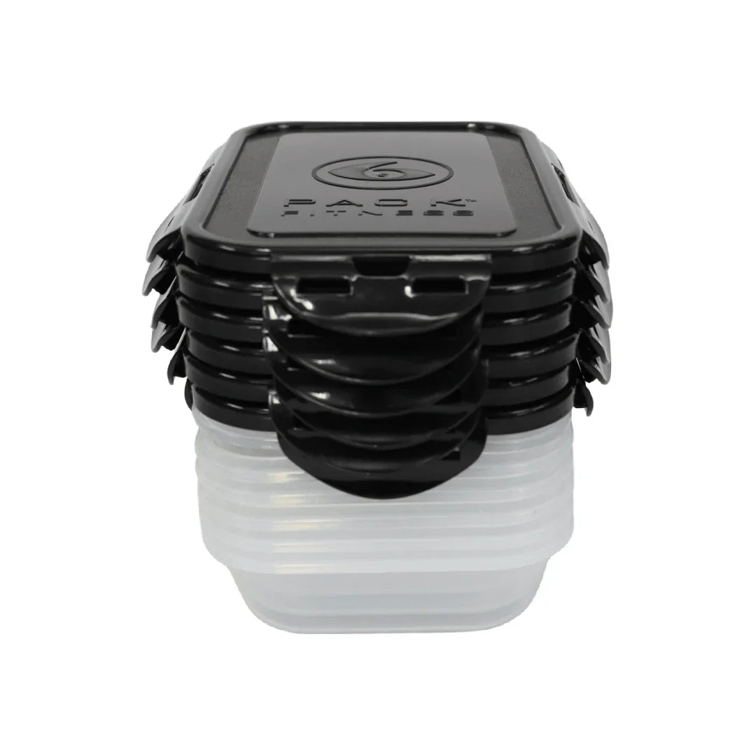Sure Seal 24 oz. Meal Prep Containers (Set of 6) | Clear/Black - sixpackbags