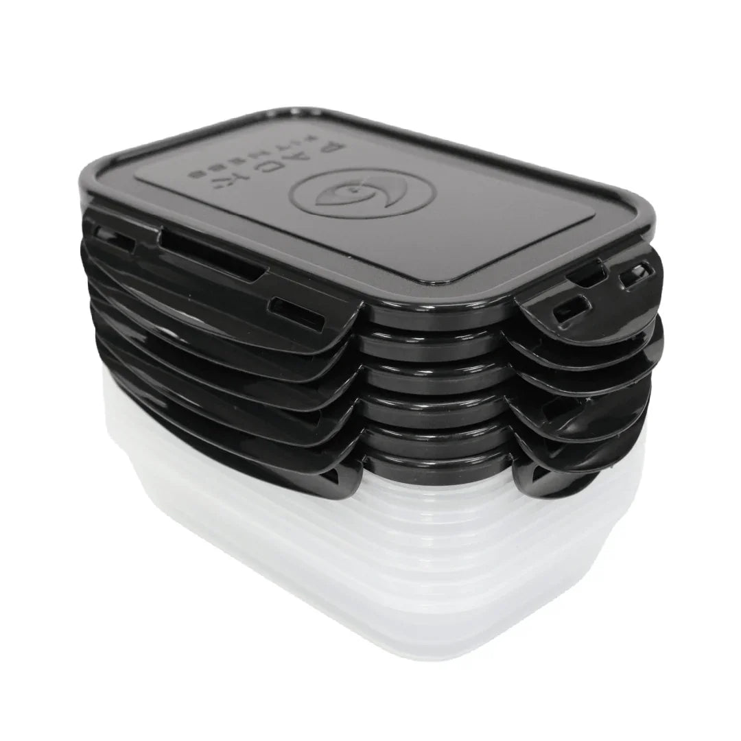 Sure Seal 24 oz. Meal Prep Containers (Set of 6) | Clear/Black - sixpackbags