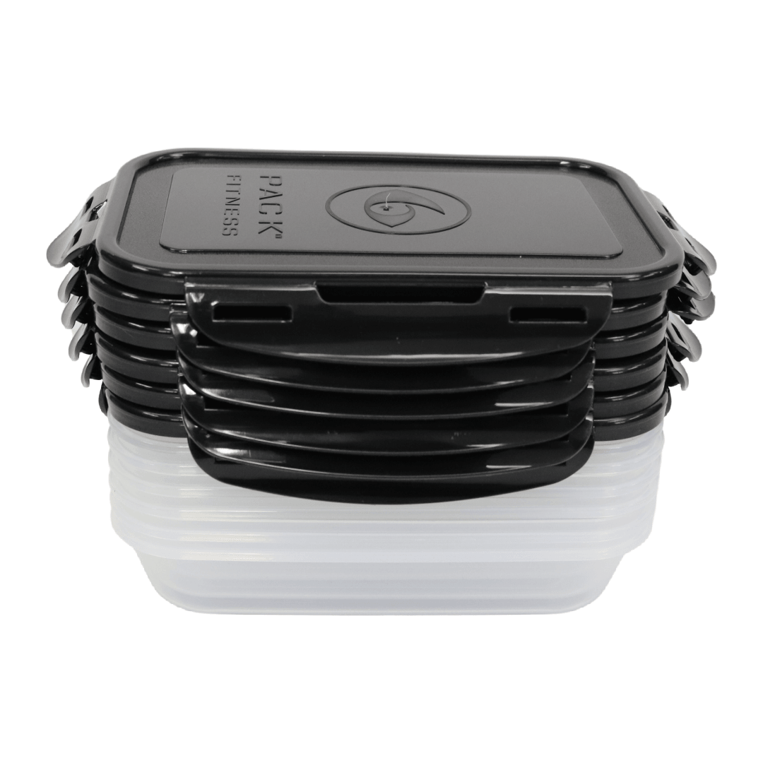 Sure Seal 24 oz. Meal Prep Containers (Set of 6) | Clear/Black - sixpackbags
