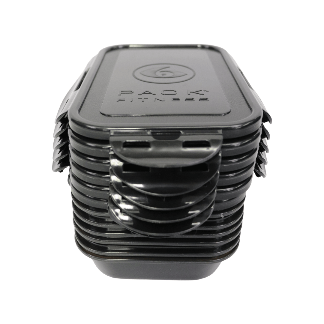 Sure Seal 24 oz. Meal Prep Containers (Set of 6) | Stealth Black - sixpackbags