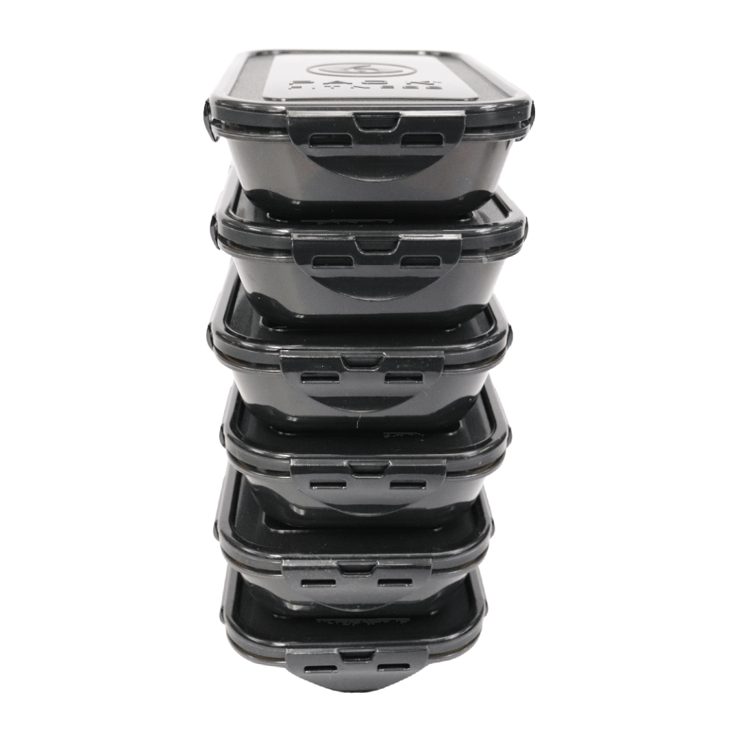 Sure Seal 24 oz. Meal Prep Containers (Set of 6) | Stealth Black - sixpackbags