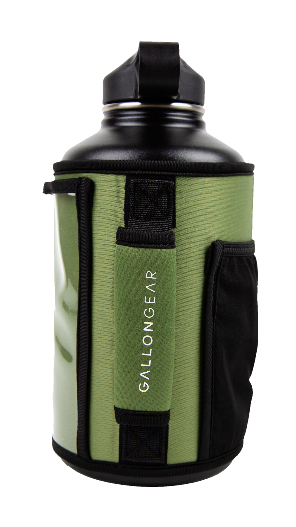 * IN - STOCK * GALLON GEAR COMBO 64 OUNCE STAINLESS STEEL | GYM WATER BOTTLE WITH SLEEVE | NEOPRENE SLEEVE WITH CARRYING HANDLE (OLIVE)