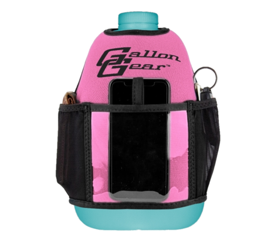 1 Gallon Jug Pink Sleeve Aqua Transparent Bottle Combo