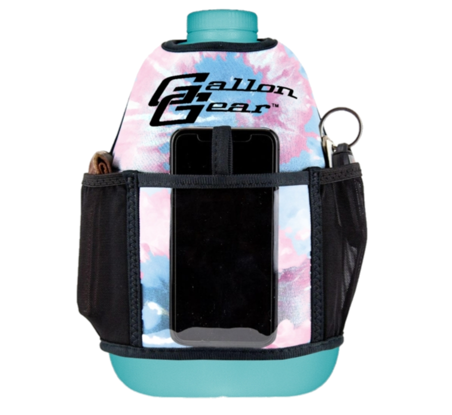 1 Gallon Jug Pink Tye Dye Sleeve Aqua Gallon Bottle Combo