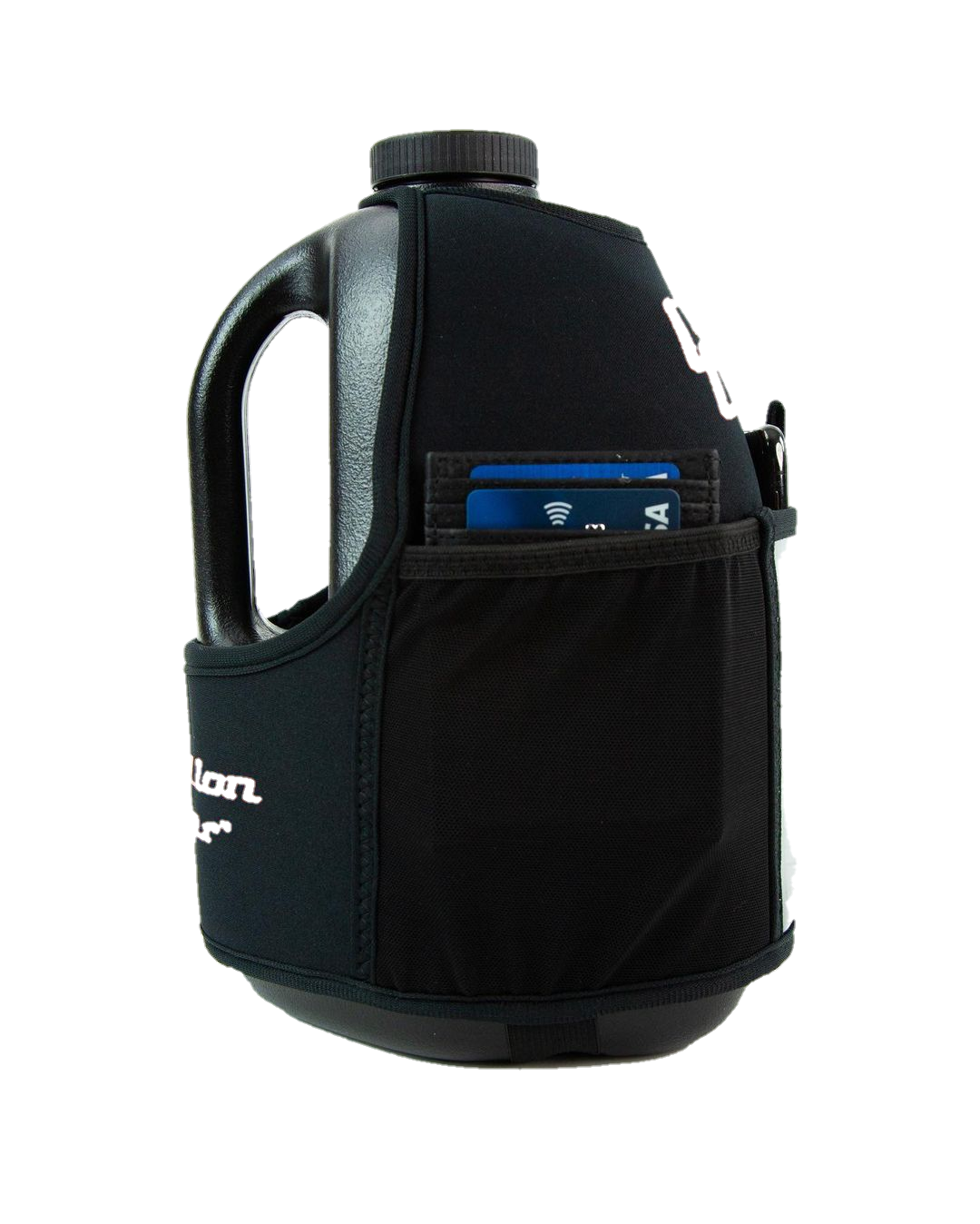 "2025" GALLON GEAR 1 GALLON BOOTY | GYM WATER BOTTLE SLEEVE (BLACK/WHITE)