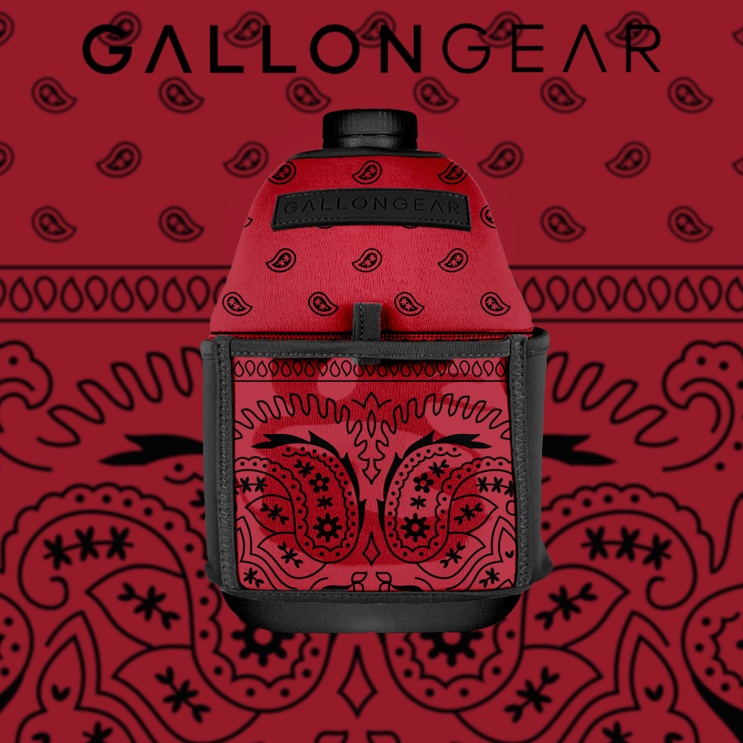 GALLON GEAR 1 GALLON BOOTY | GYM WATER BOTTLE SLEEVE (BANDANA RED)