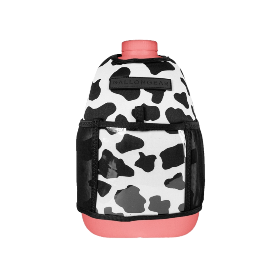 1 Gallon Cow Design Pink Bottle Combo