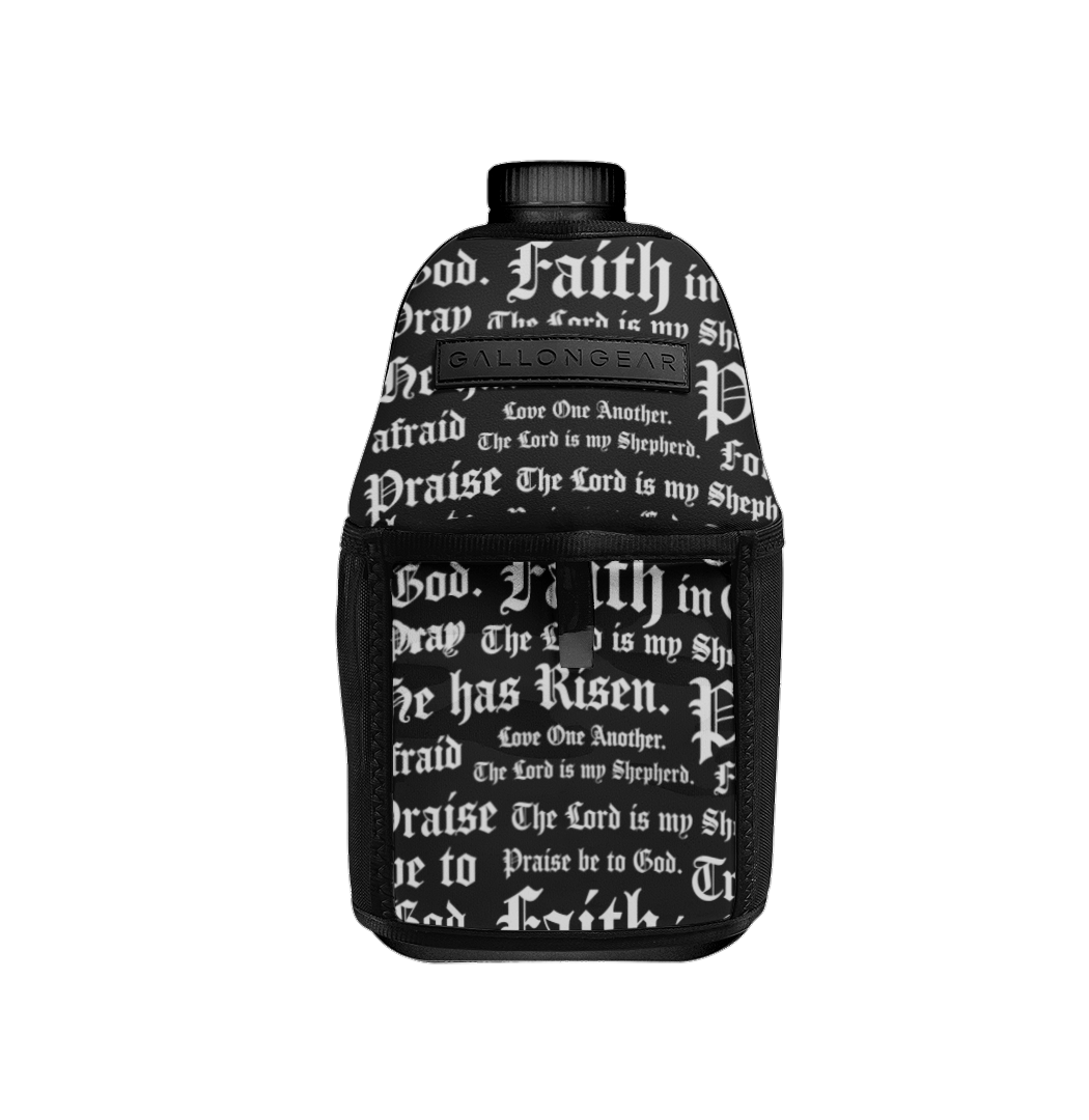 1/2 Gallon Scripture Blk Bottle Combo