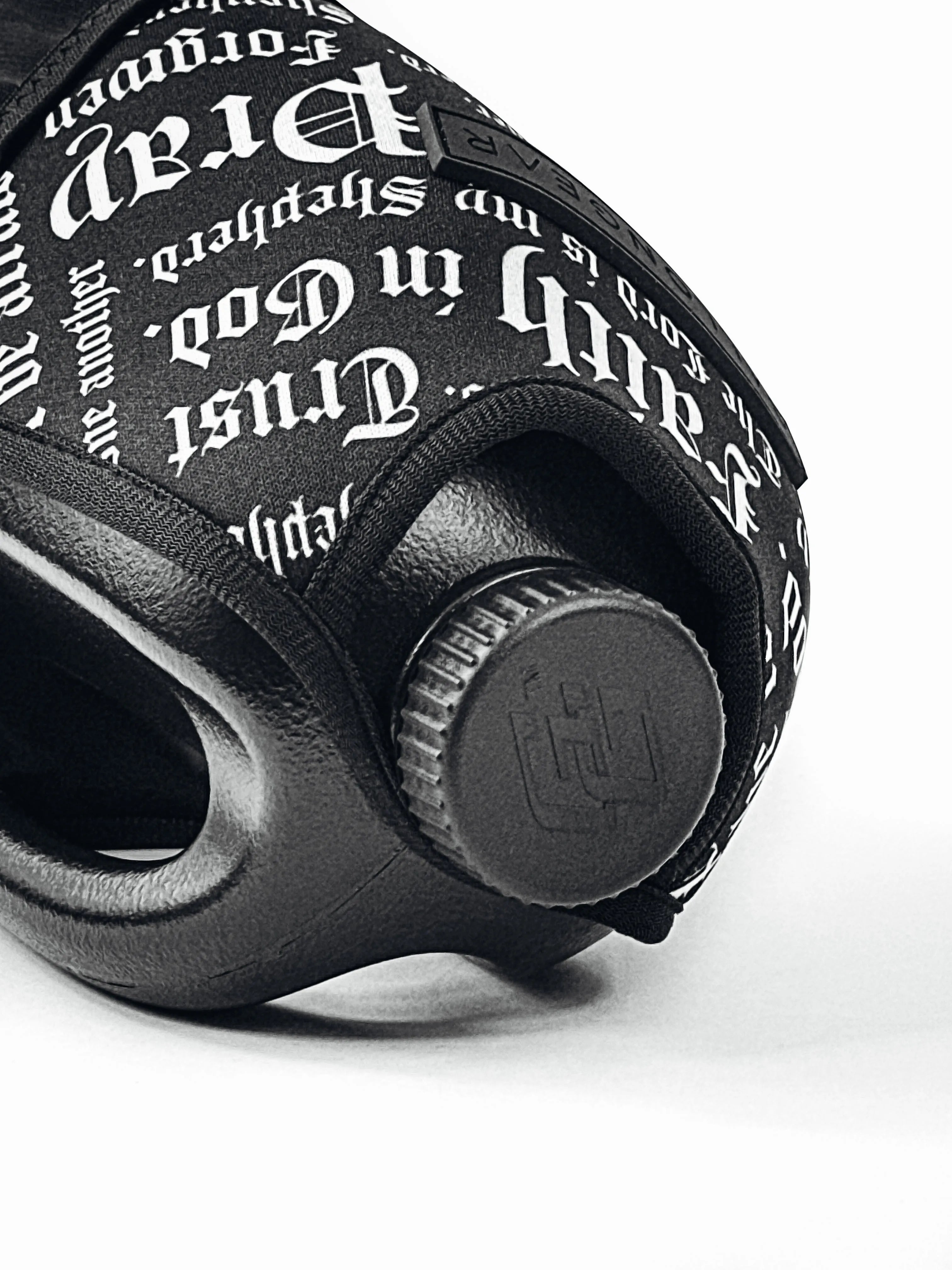 GALLON GEAR  BOOTY 1 GALLON | GYM WATER BOTTLE SLEEVE (SCRIPTURE BLACK/WHITE)