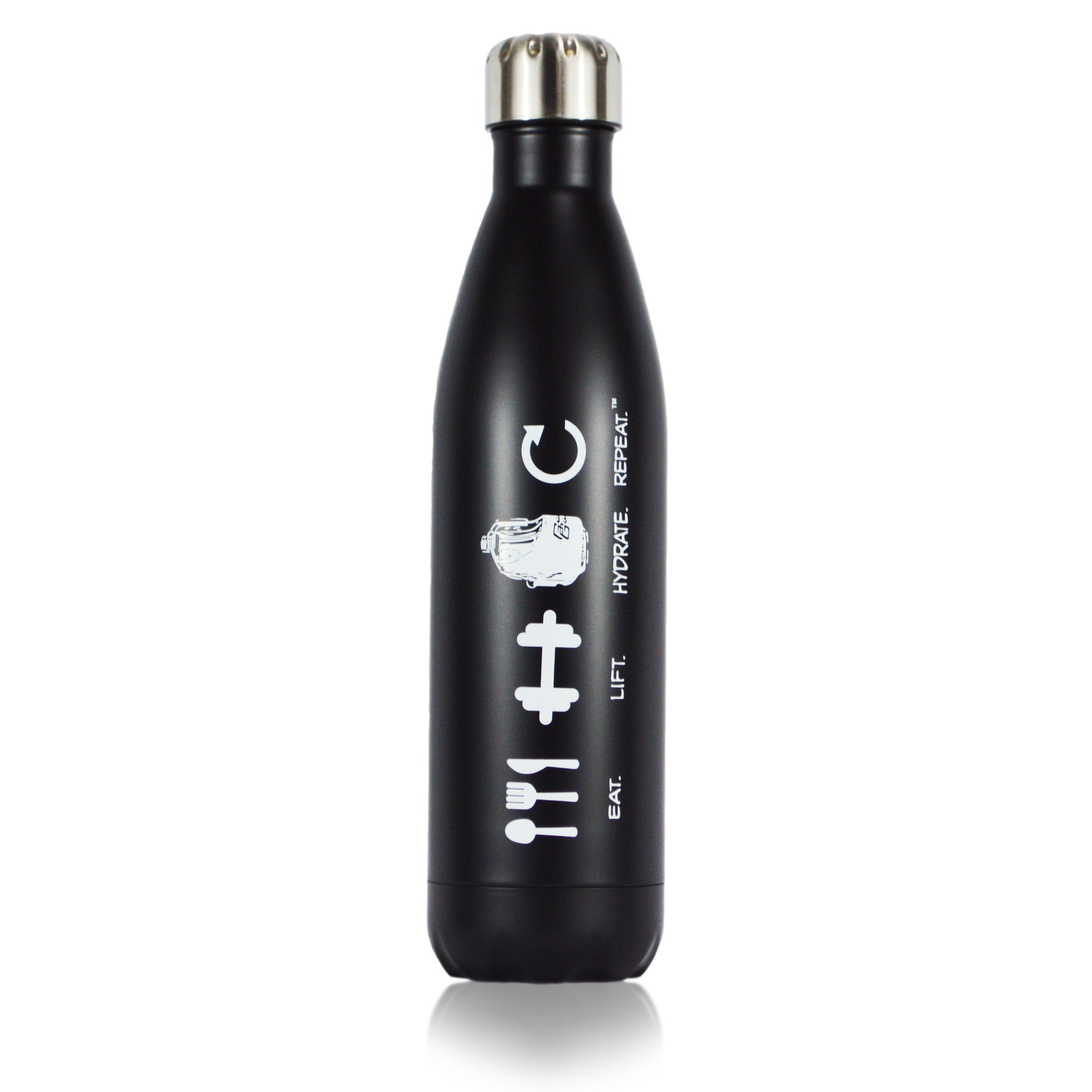 Black EAT LIFT HYDRATE REPEAT 25 oz Vacuum Bottle