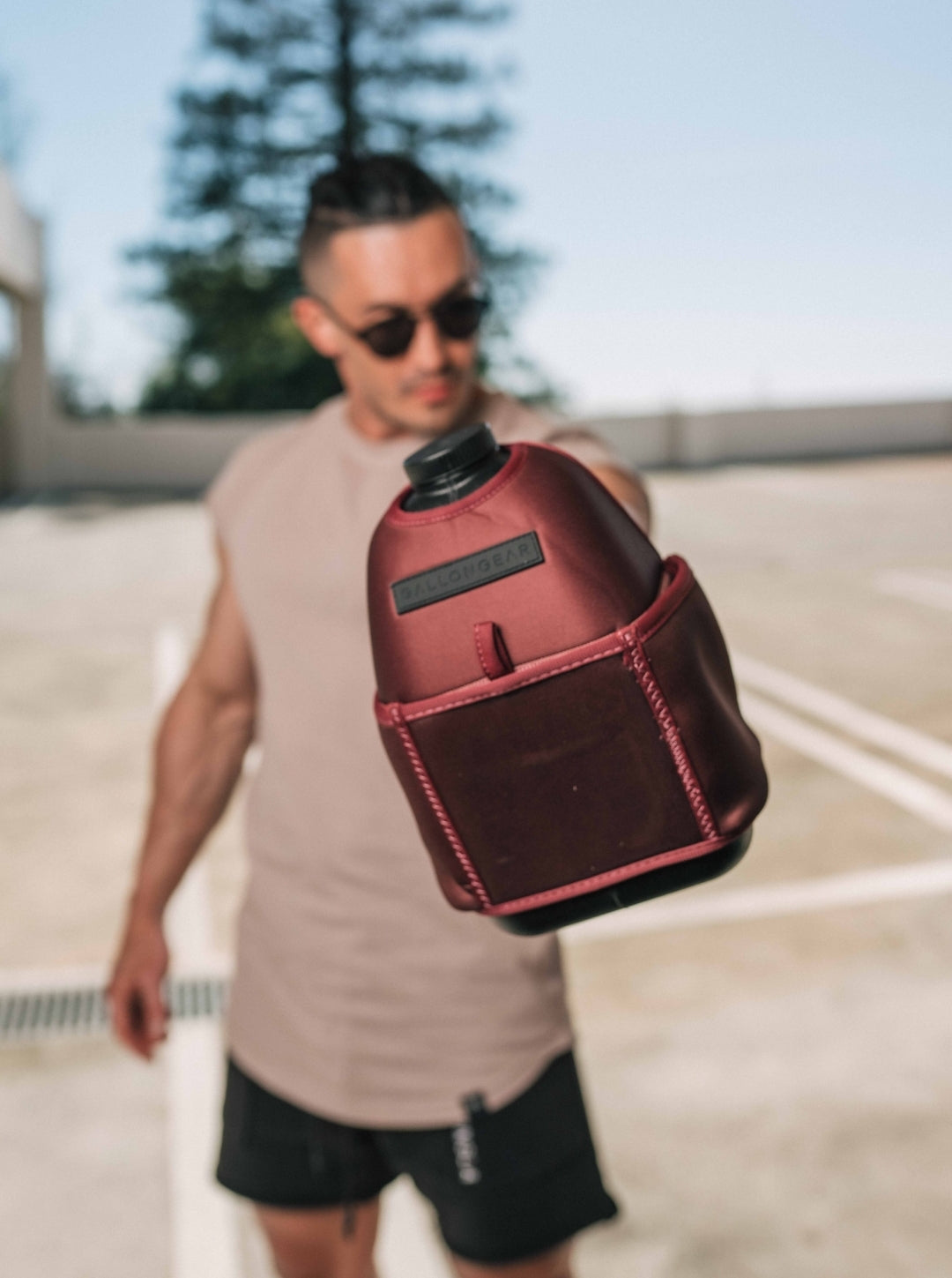 GALLON GEAR HALF GALLON BOOTY | GYM WATER BOTTLE SLEEVE (MAROON)