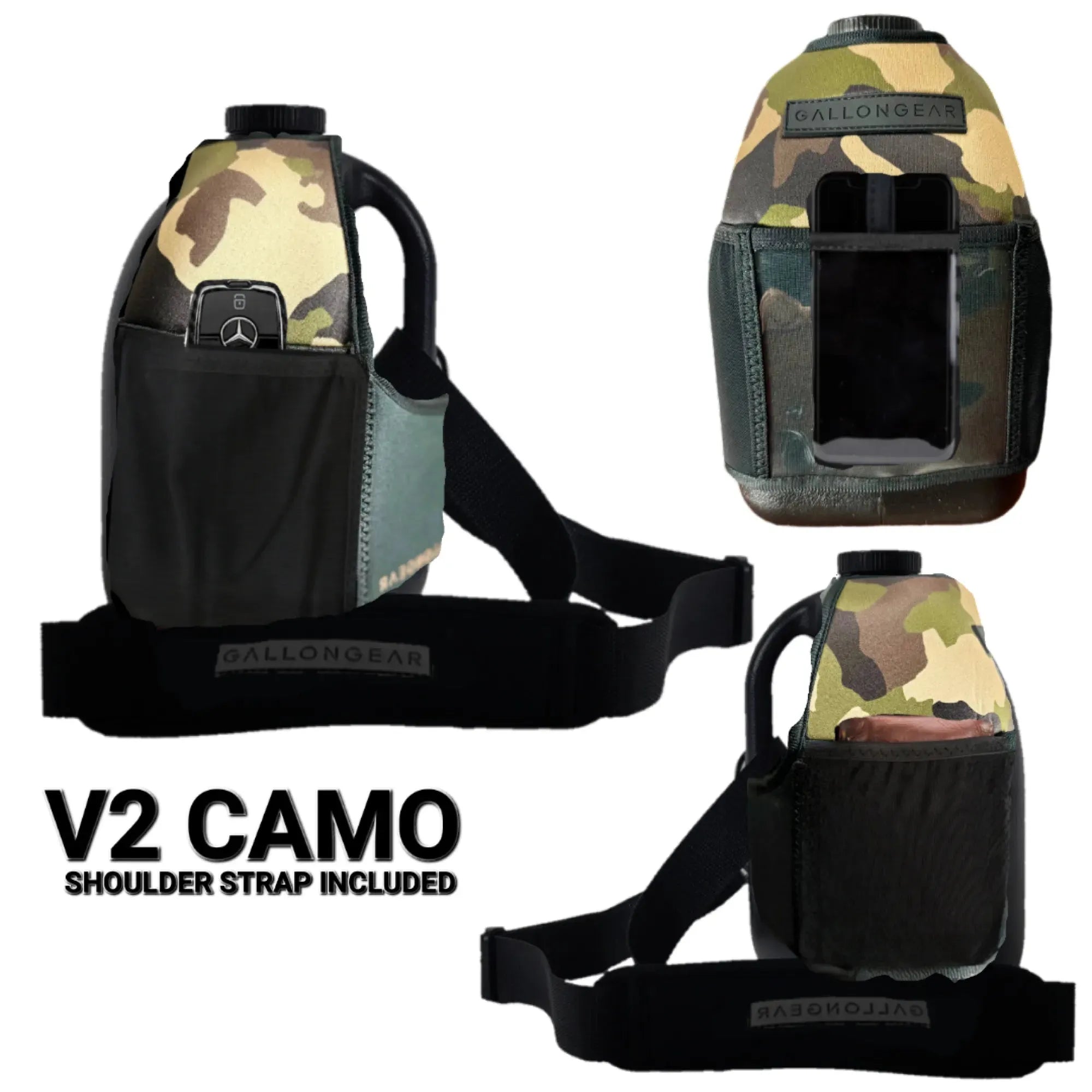 GALLON GEAR BOOTY | GYM WATER BOTTLE SLEEVE (CAMO V2)