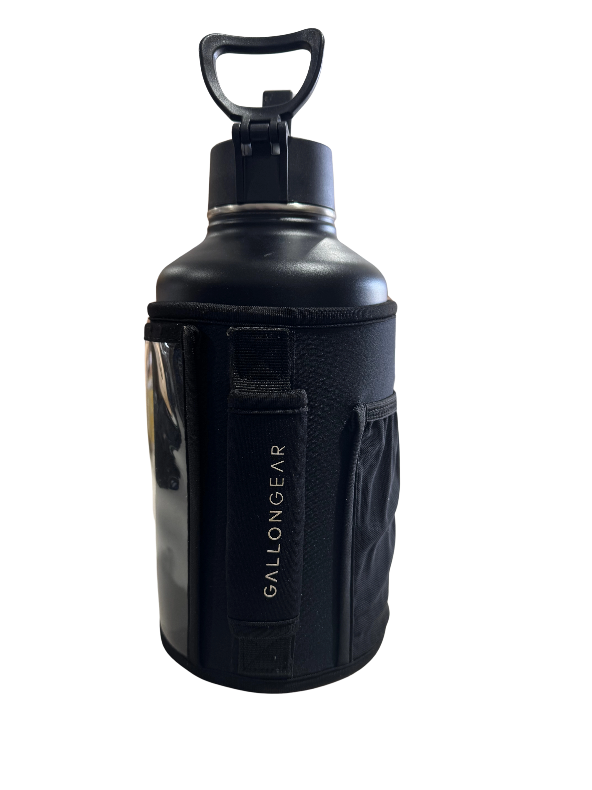 * PRE-ORDER MAY * 2025 GALLON GEAR COMBO 64 OUNCE STAINLESS STEEL | GYM WATER BOTTLE WITH SLEEVE | NEOPRENE SLEEVE WITH CARRYING HANDLE (BLACK)