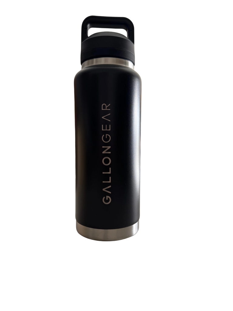 * NEW IN STOCK * 2025 GALLON GEAR  STAINLESS STEEL SPORT BOTTLE | INSULATED WATER BOTTLE 36 OUNCE | KEEP COLD FOR 24 HOURS | HOT FOR 12 HOURS (BLACK)