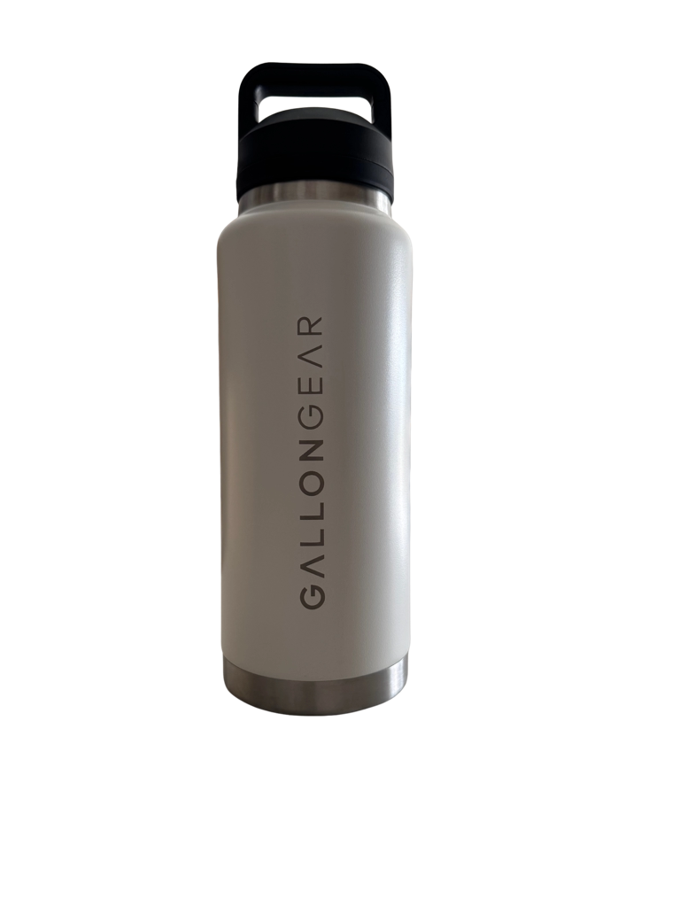 * NEW IN STOCK * 2025 GALLON GEAR  STAINLESS STEEL SPORT BOTTLE | INSULATED WATER BOTTLE 36 OUNCE | KEEP COLD FOR 24 HOURS | HOT FOR 12 HOURS (PURE WHITE)