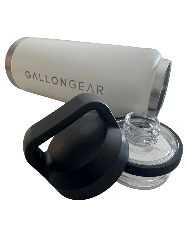 * NEW IN STOCK * 2025 GALLON GEAR  STAINLESS STEEL SPORT BOTTLE | INSULATED WATER BOTTLE 36 OUNCE | KEEP COLD FOR 24 HOURS | HOT FOR 12 HOURS (PURE WHITE)