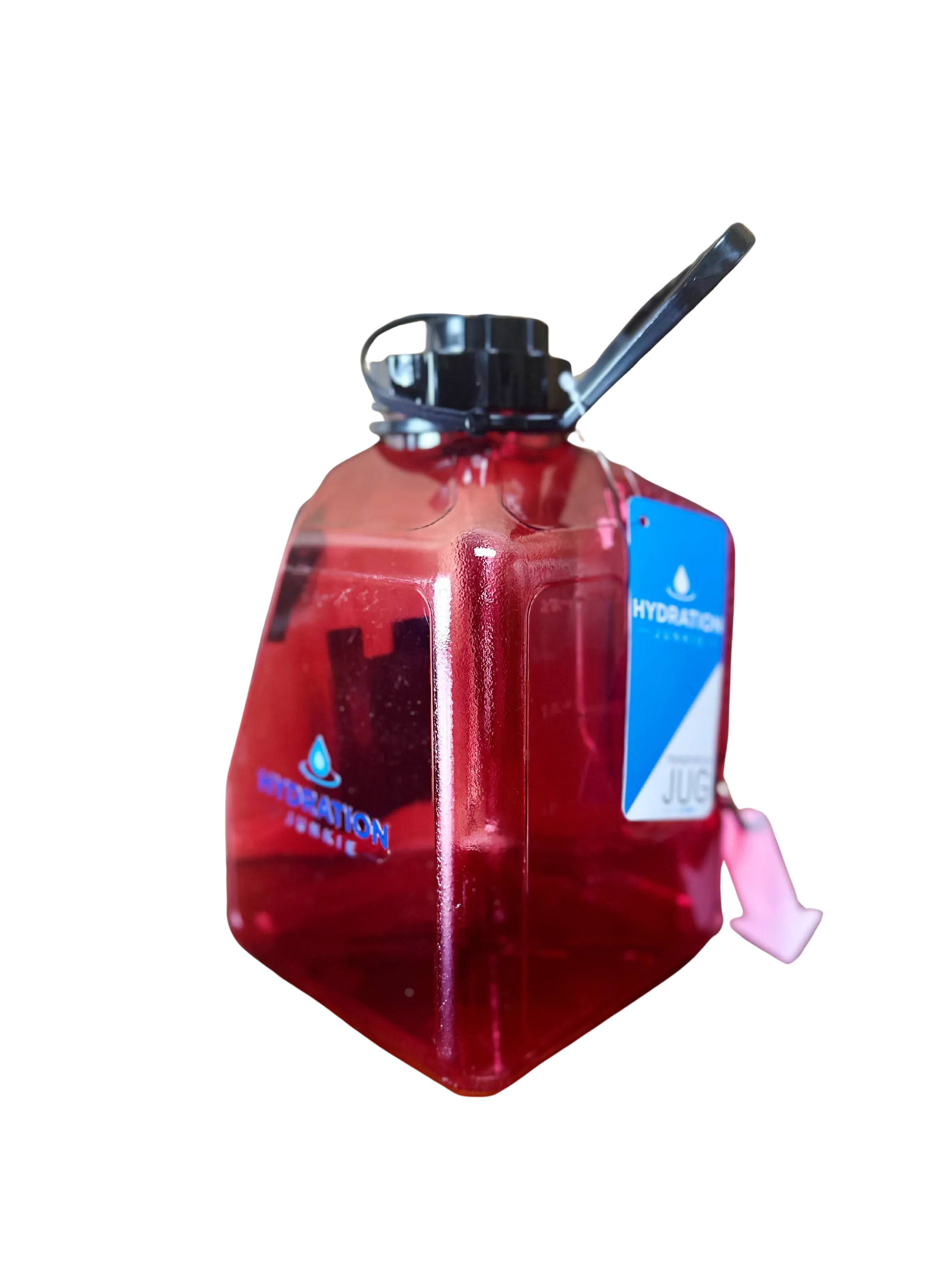 HYDRATION JUNKIE 3 LITER BIG WATER BOTTLE WITH HANDLE | TRANSPORTER JUG (POWER RED)