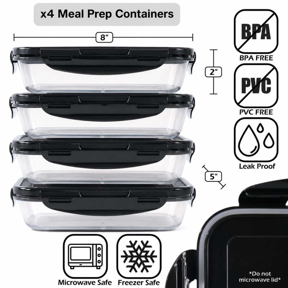 Meal Prep Management Tote Bag | 4-Meal Lunch Box | Black Stealth | Innovator 300 | Six Pack Bags