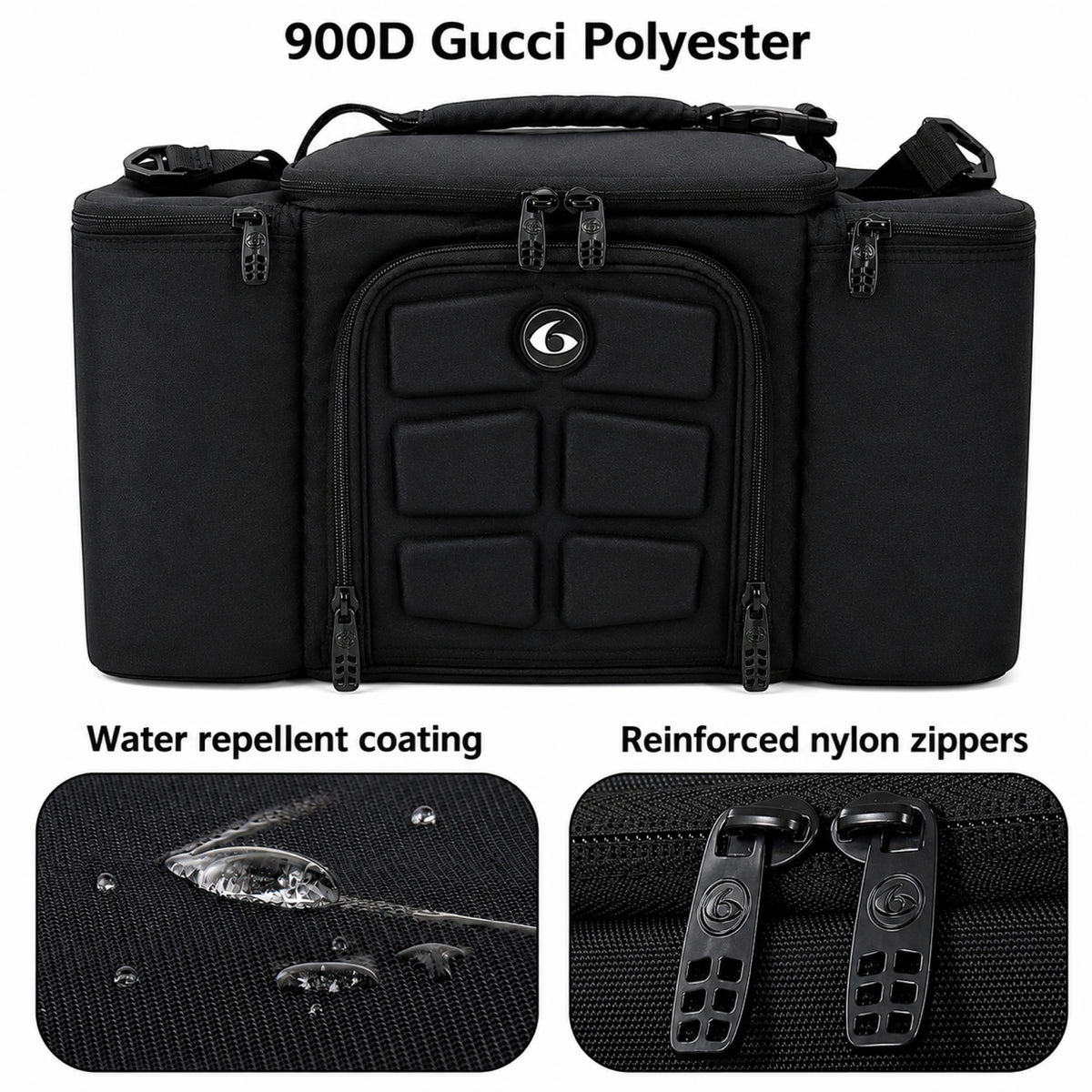 Meal Prep Management Tote Bag | 4-Meal Lunch Box | Black Stealth | Innovator 300 | Six Pack Bags