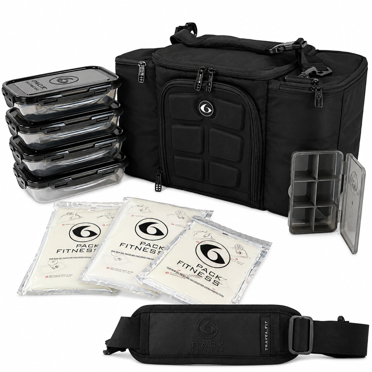 Meal Prep Management Tote Bag | 4-Meal Lunch Box | Black Stealth | Innovator 300 | Six Pack Bags