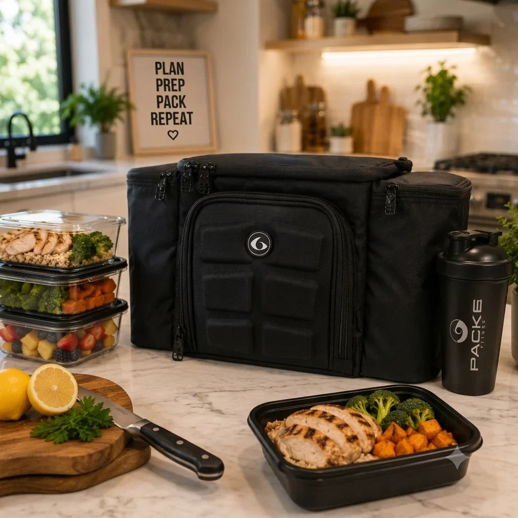 Meal Prep Management Tote Bag | 4-Meal Lunch Box | Black Stealth | Innovator 300 | Six Pack Bags