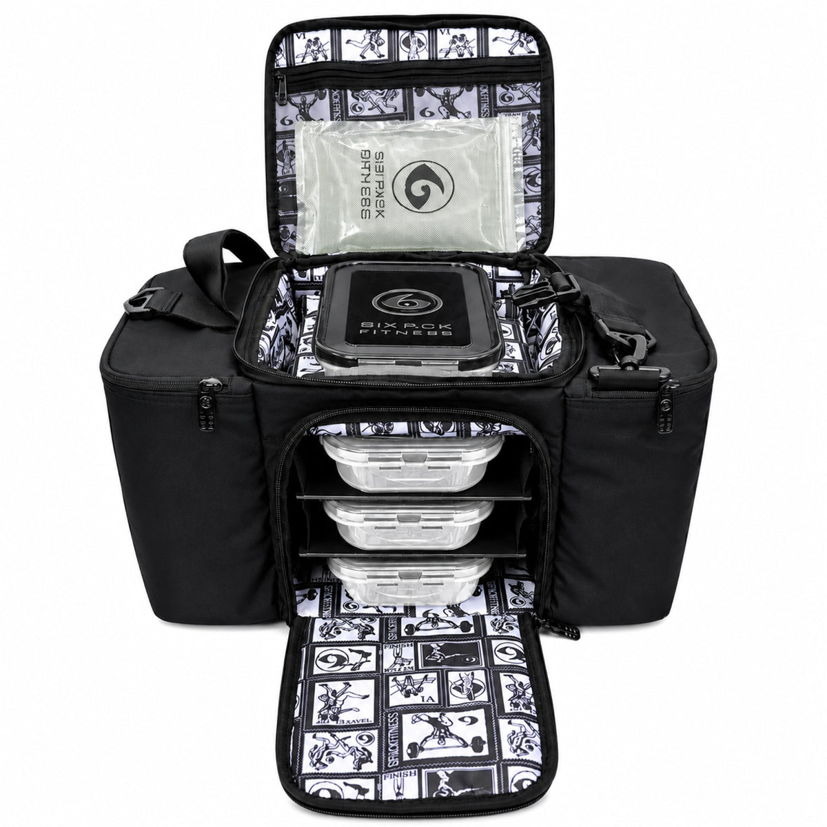 Meal Prep Management Tote Bag | 4-Meal Lunch Box | Black Stealth | Innovator 300 | Six Pack Bags