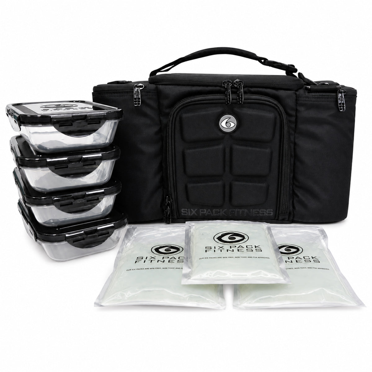 Meal Prep Management Tote Bag | 4-Meal Lunch Box | Black Stealth | Innovator 300 | Six Pack Bags