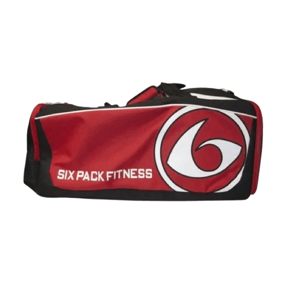 Prodigy Collection Varsity 300 Duffle Meal Prep Management Bag (Black/Red/White) - sixpackbags