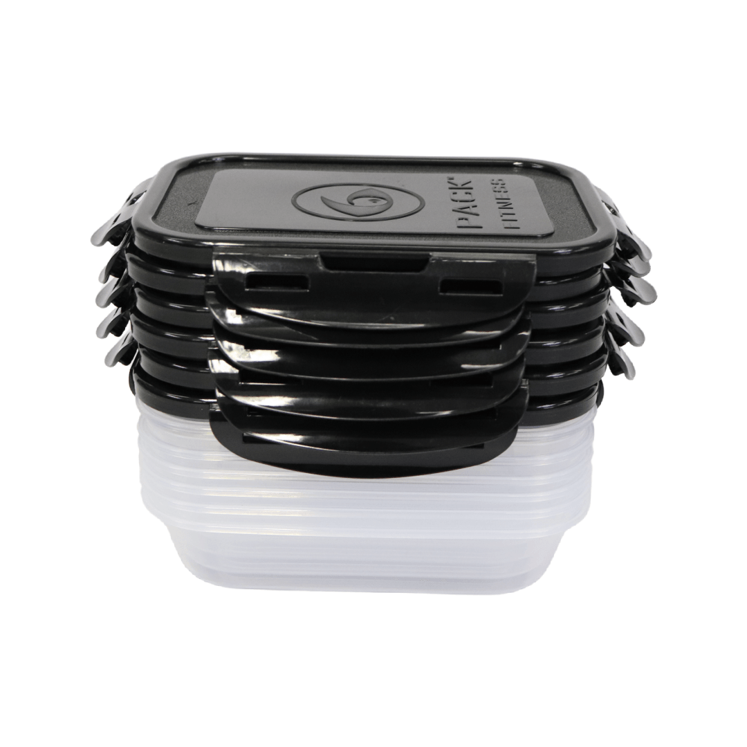 Sure Seal 20 oz. Meal Prep Containers (Set of 6) | Clear/Black - sixpackbags